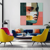 Un'immagine elegante della visione del mondo da parte di una donna